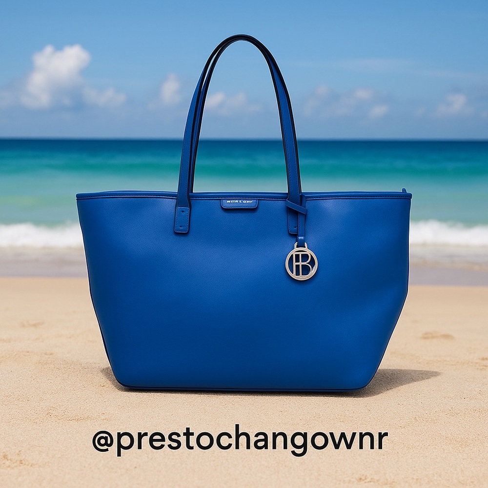 Henri Bendel Cobalt Blue Leather Tote
